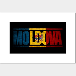 Moldova Retro Flag for Men Women Chauau National Pride Posters and Art